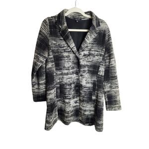 Comfy USA sweater jacket/shacket Sz M Pockets career office classic black gray